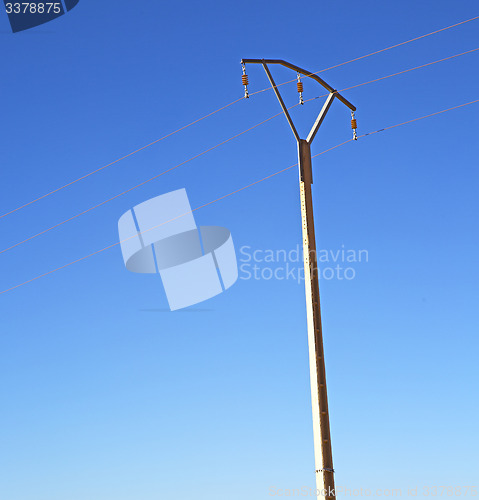 Image of   utility pole in africa morocco energy and distribution pylon