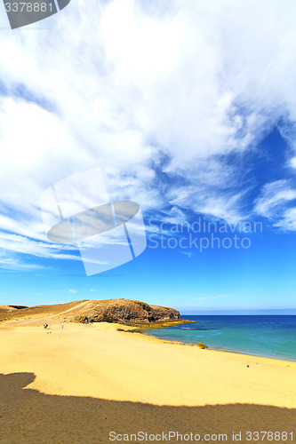 Image of white coast lanzarote  in spain    water  and summer 