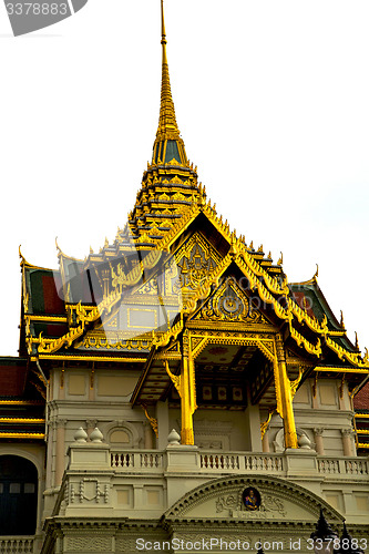 Image of  thailand asia    in  bangkok rain    cross colors  roof wat    