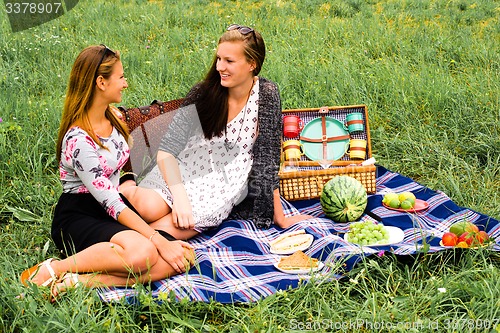 Image of Best friends having a picnic