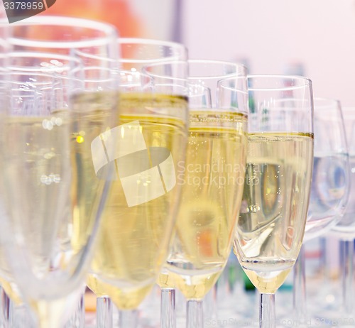 Image of glasses of champagne on the table