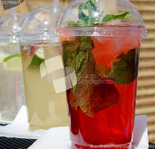 Image of Fresh lemonade with mint leaves