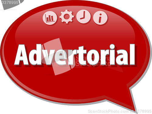 Image of Advertorial Business term speech bubble illustration