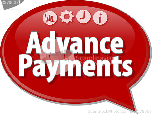 Image of Advance Payments Business term speech bubble illustration