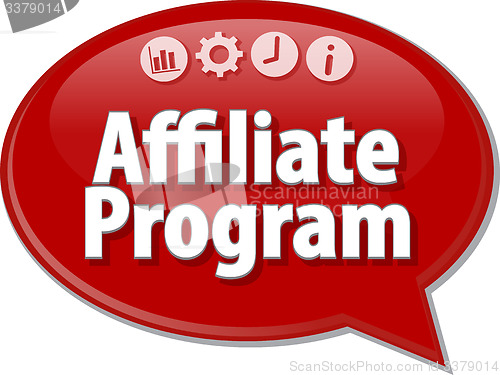 Image of Affiliate Program Business term speech bubble illustration