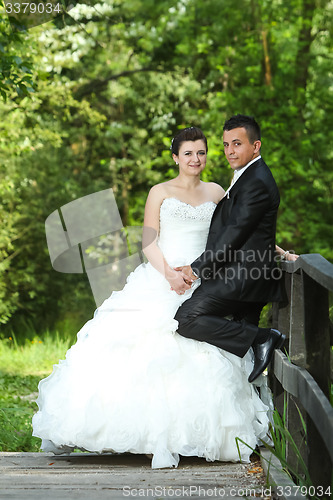 Image of Newlyweds in nature