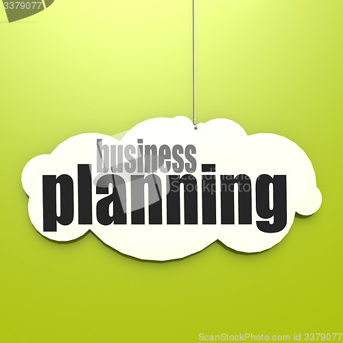 Image of White cloud with business planning