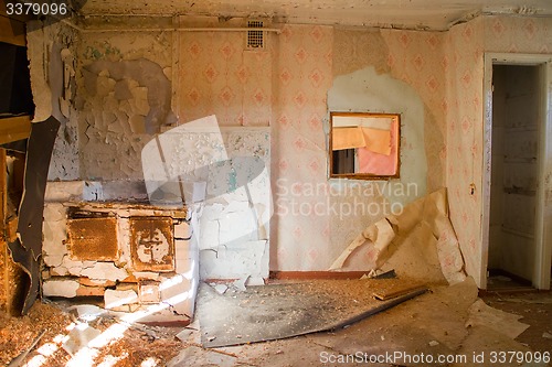 Image of destroyed house room ruins