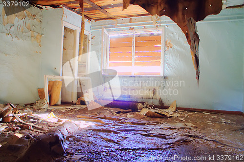 Image of destroyed house room ruins