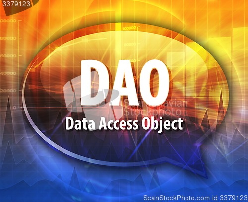 Image of DAO acronym definition speech bubble illustration