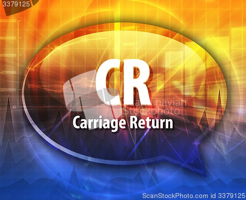 Image of CR acronym definition speech bubble illustration