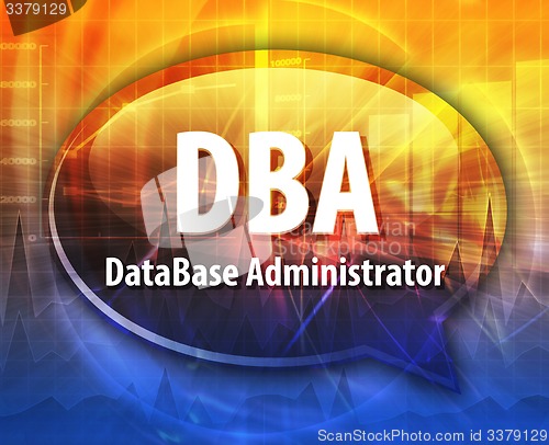 Image of DBA acronym definition speech bubble illustration