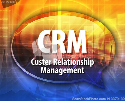 Image of CRM acronym definition speech bubble illustration