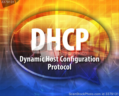 Image of DHCP acronym definition speech bubble illustration