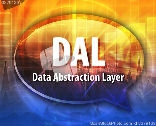 Image of DAL acronym definition speech bubble illustration