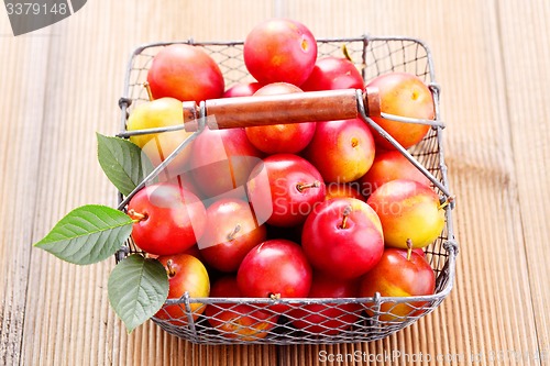 Image of basket of plums