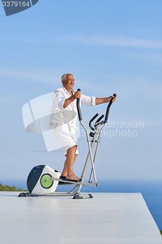 Image of healthy senior man working out