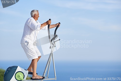 Image of healthy senior man working out