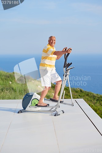 Image of healthy senior man working out