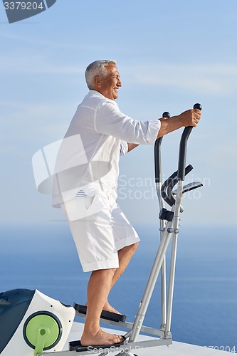 Image of healthy senior man working out