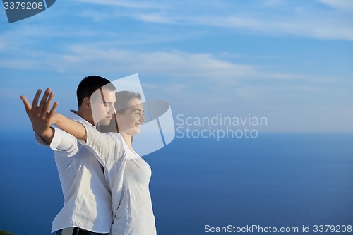 Image of happy young romantic couple have fun and  relax at home