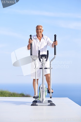 Image of healthy senior man working out