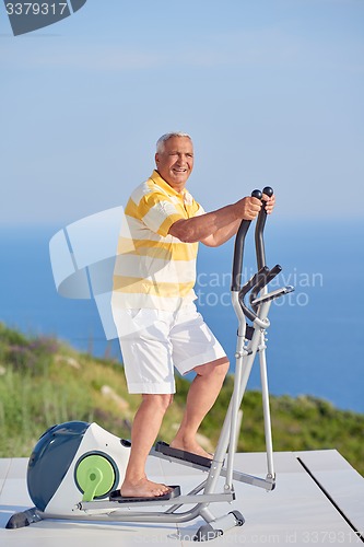 Image of healthy senior man working out