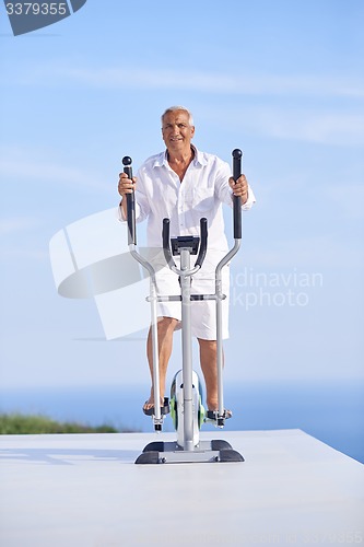 Image of healthy senior man working out