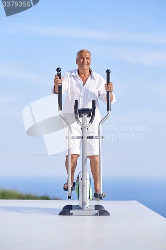 Image of healthy senior man working out