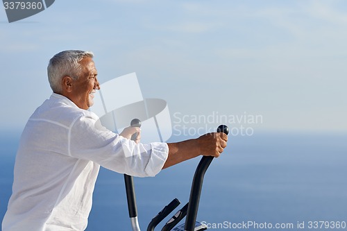 Image of healthy senior man working out