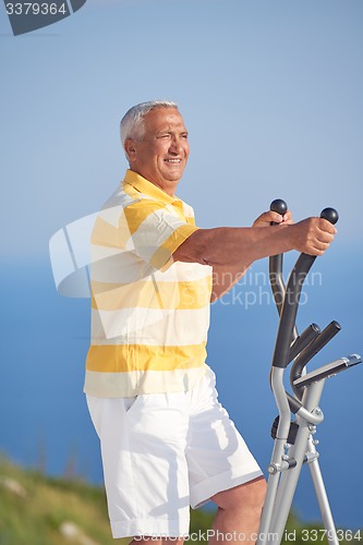 Image of healthy senior man working out