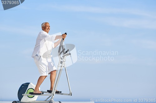 Image of healthy senior man working out