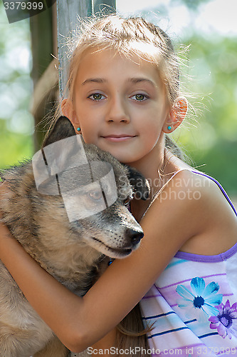Image of Girl and dog