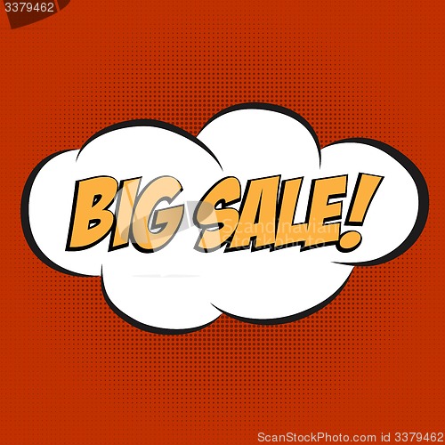 Image of Speech Bubble in Pop-Art Style, with message \" BIG SALE\"
