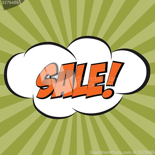Image of Speech Bubble in Pop-Art Style, with message \" SALE\"