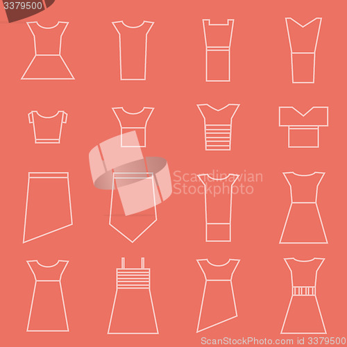 Image of Women clothing icons set