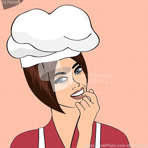 Image of pop art woman cook