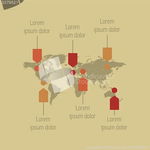 Image of Detail infographic World Map and Information Graphics