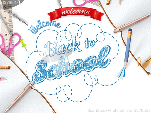 Image of School season invitation template. EPS 10