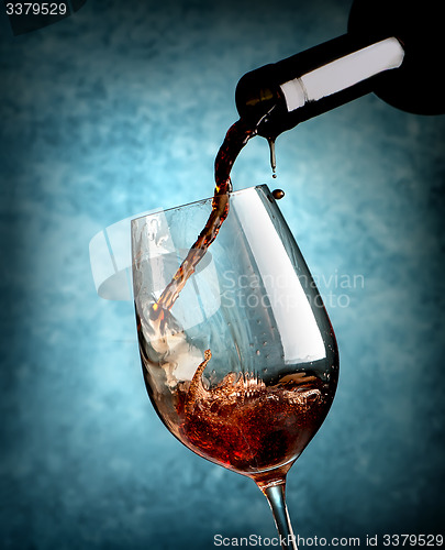 Image of Wine on blue background