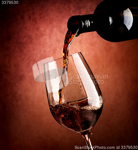 Image of Wine on brown background