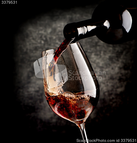 Image of Wine on black background