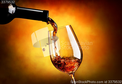 Image of Wine on orange background