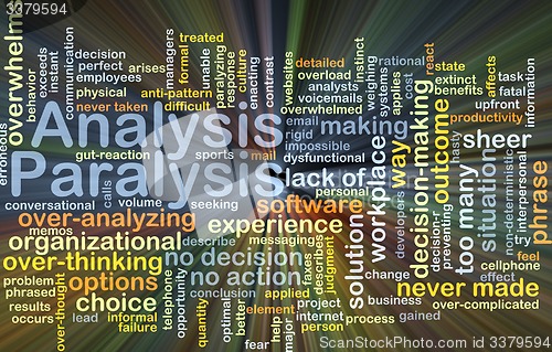 Image of Analysis paralysis background concept glowing