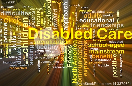 Image of Disabled care background concept glowing