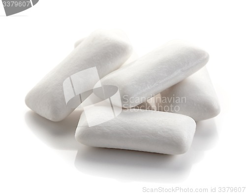 Image of chewing gum pieces isolated on white