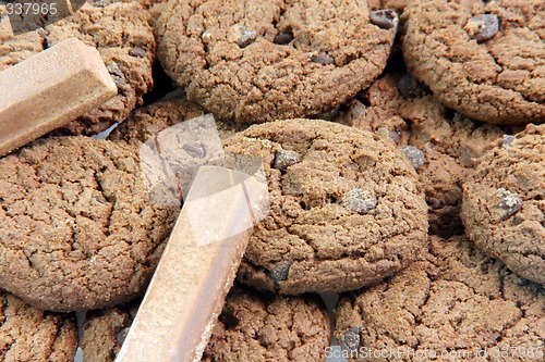 Image of chocolate biscuits background