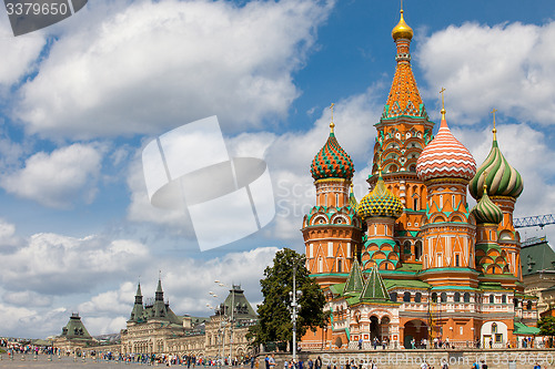 Image of Russia, Cityscape with Saint Basil\'s Cathedral in Moscow