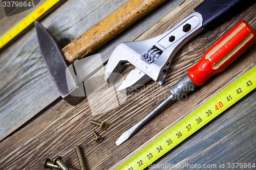 Image of still life with vintage locksmith tools