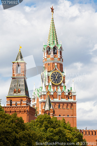 Image of ancient Kremlin towers, Moscow, Russia